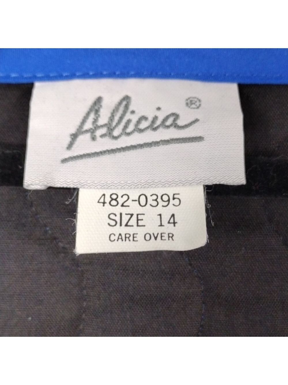 Alicia Vintage Blue Quit Long Sleeve Collarless Button Front Lightweight Jacket - Picture 5 of 9